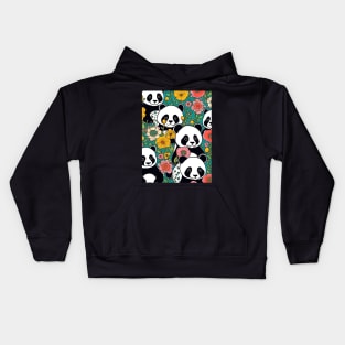 Pandas among the Flowers Kids Hoodie